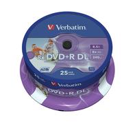 Verbatim DVD+R Double Layer 8x Speed 8,5 GB, stampabili, confezione da 25 (DVD)