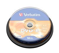 Verbatim 10 DVD-R Matt Silver 4.7GB 16x in campana Spindle - 43523