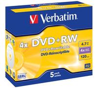 VERBATIM - Dvd + Rw, 4x, 4,7 Gb / 120 Min, Custodia Da 5 Pezzi, Serl