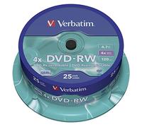 Verbatim DVD-RW Dischi riscrivibili 1x-4x, 120min 4.7Gb Ref 43639 [Pacco da 25]