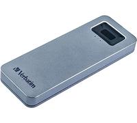 Verbatim Executive Fingerprint Secure SSD da 512 GB, Grigio, SSD esterno con lettore di impronte digitali, USB 3.0, SSD esterno, per Windows & Mac OS X, USB-C SSD, unità flash esterna