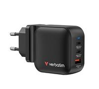 Verbatim GaN 32229, caricatore di rete da viaggio, USB 3.0, USB C, grigio, 70W, forche intercambiabili C,G,A