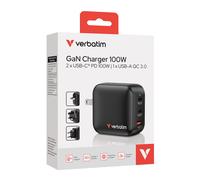 Verbatim GaN Charger 100W Universale Nero AC Ricarica rapida Interno