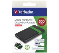 Verbatim 53111 disco rigido esterno 512 GB 5400 Giri/min 2.5" Micro-USB B 2.0/3.2 Gen 1 (3.1 Gen 1) Nero, Verde