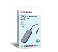 Verbatim Hub Multiporta USB-C 9 Porte con HDMI e Gigabit Ethernet Argento