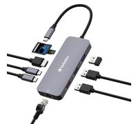 Verbatim CMH-09 USB tipo-C 10000 Mbit/s Argento