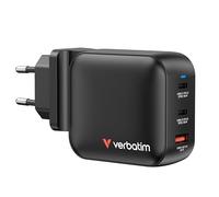 Verbatim Mini GaN Charger 100W 3 Porte USB-C Caricabatterie Power Adapter 2 X USB-C & 1 X USB-A Caricatore Rapido Multipresa Apple MacBook, Notebook iPad, iPhone, Samsung & Co, per UK, USA