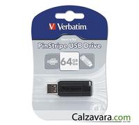 VERBATIM Pen Drive USB 2.0 Chiavetta Pinstripe - 64Gb