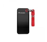 Verbatim Pocket SSD 2 TB USB tipo-C 3.2 Gen 2 [3.1 Gen 2] Nero, Rosso (Verbatim