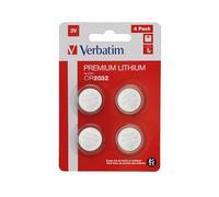 VERBATIM Premium Batterie a Bottone al Litio CR2032 3V 220mAh - confezione da 4 pezzi