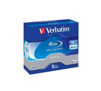 Verbatim - Scatola 5 DVD Blu Ray BD-R SL - Jewel Case - Bianco/Blu - 43748 - 50G