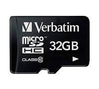 Verbatim Scheda di memoria microSDHC Premium I 32 GB I Scheda SD per video full HD I Scheda di memoria nera resistente all’acqua e agli urti I Scheda SD per fotocamera smartphone tablet