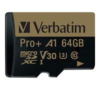 Verbatim - Scheda di memoria microSDXC da 64 GB Pro Plus 666X, con adattatore, UHS-I V30 U3 classe 10 1, colore: Nero