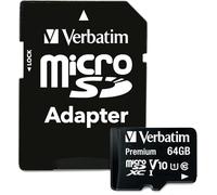 Verbatim Scheda di memoria microSDXC Premium con adattatore I 64 GB I nera I Scheda SD per video full HD I resistente all’acqua e agli urti I Scheda SD per fotocamera smartphone tablet