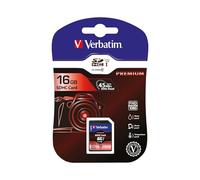 Verbatim Scheda di memoria SDHC Premium U1-16 GB - Scheda SD per video Full HD - scheda con protezione scrittura integrata - Scheda di memoria nera - Scheda SD per fotocamera, PC ecc.