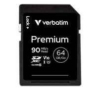 Verbatim Scheda di memoria SDXC Premium U1-64 GB - Scheda SD per video Full HD - scheda con protezione scrittura integrata - Scheda di memoria nera - Scheda SD per fotocamera, PC ecc.