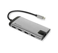 Verbatim 49142 replicatore di porte e docking station per laptop USB 3.2 Gen 1 (3.1 Gen 1) Type-C Nero, Argento