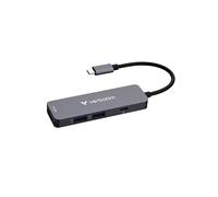 Verbatim Hub multiporta USB-C Essentials - 4 porte: (1) USB-A 2.0, (1) USB-A 3.0/3.2 Gen 1, (1) USB-C 3.0/3.2 Gen 1 con HDMI 4K e Power Delivery fino a 100 W