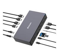 Verbatim USB-C Pro Docking Station, 17 in 1, adattatore multiporta a HDMI 4K e 8K, USB-A e USB-C, PD 100 W, AUX, lettore di schede per Mac/Windows Laptop e Co
