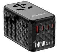 Verbatim UTA-10 Alimentatore GaN III Universale 140W 10A Nero USB 2.0 32125