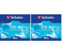 Verbatim VB-CRD19SC - Blank CDs (CD-R, 700 MB, 10 pc(s), 52x, 80 min, Slimcase) (Confezione da 2)