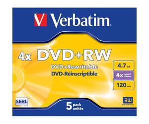 Verbatim VB-DPW44JC (VERBATIM DVD+RW SERL 4.7GB 4X MATT SILVER SURFACE [5 PACK])