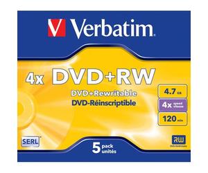 Verbatim VB-DPW44JC (VERBATIM DVD+RW SERL 4.7GB 4X MATT SILVER SURFACE [5 PACK])