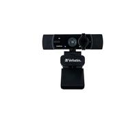 Verbatim Webcam con doppio microfono, fotocamera esterna per computer o laptop con messa a fuoco automatica Ultra HD 4K, girevole a 360°, per videochiamate in home office o come streaming cam