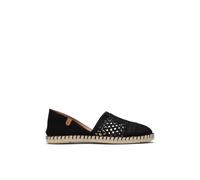 VERBENAS Espadrillas Carmen Crochet-Lino/Serraje Negro/Negro