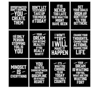 Verbier - Set B di 12 Poster Motivazionali A4 per Decorazione di Stanza, Palestra, Ufficio e Camera - Citazioni Ispiranti da Parete