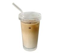 Verbo a fianco - Tazza di con cannuccia, tazza di paglia in a grana verticale | 375 ml tazza di bevanda di caffè per la casa, accessori da caffè per whisky, soda, tè, cocktail