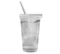 Verbo A - Lune Portatili Da 375 Ml, Bicchieri Da Bere A Coste | Gerti Da Bere Con Cannuccia Di , Accessori Bar Da Caffè Per Tè, Soda, Birra, Cocktail, Whisky, Acqua, (3.07x