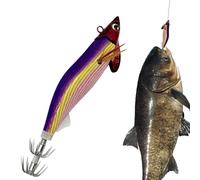 Verbpupl Squid Jig | Esche artificiali realistiche | ami luminosi per il lancio d'acqua dolce dalla barca, sul fiume, dal ponte, nel lago, in laghetto, per principianti e appassionati