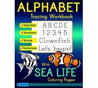Verbs Alphabet Tracing Workbook with Sea Life Coloring Pages - Alpha (Tascabile)