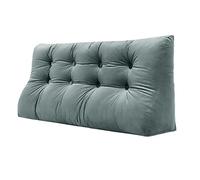 VERCART Cuscino Cuneo Letto Schienale Rialzato Doppio Petto Schiena Grandi Cuscini per Dormire da Lettura Grande Testiera per Letto Divano con Federa Removibile Biancheria Velluto Grigio 140cm