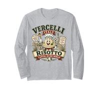 Vercelli Italia Risotto Capitale - Logo Mascotte Risotto Vintage Maglia a Manica