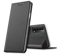 Verco case per Huawei P Smart 2021 Cover, Custodia a Libro Pelle PU per Huawei P Smart 2021 Booklet Protettiva [magnetica integrata], Nero