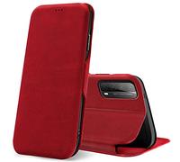 Verco Case per Huawei P Smart 2021 Custodia, Cover a Libro Pelle PU per P Smart 2021 Custodia Premio Booklet Protettiva, Rosso