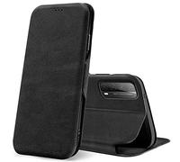 Verco Case per Huawei P Smart 2021 Custodia, Cover a Libro Pelle PU per P Smart 2021 Custodia Premio Booklet Protettiva, Nero