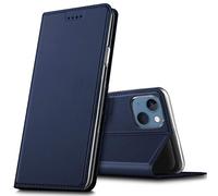 Verco case per iPhone 13 Cover, Custodia a Libro Pelle PU per iPhone 13 Booklet Protettiva [magnetica integrata], Azzurro