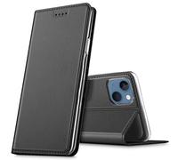 Verco case per iPhone 13 Cover, Custodia a Libro Pelle PU per iPhone 13 Booklet Protettiva [magnetica integrata], Nero