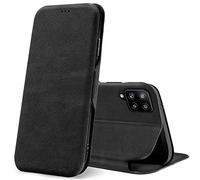 Verco Case per Samsung Galaxy A12 Custodia, Cover a Libro Pelle PU per Samsung A12 Custodia Premio Booklet Protettiva, Nero