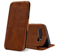 Verco Case per Samsung Galaxy S10 Custodia, Cover a Libro Pelle PU per Samsung S10 Custodia Premio Booklet Protettiva, Marrone