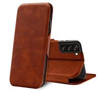 Verco Case per Samsung Galaxy S22 Custodia, Cover a Libro Pelle PU per Samsung S22 5G Custodia Premio Booklet Protettiva, Marrone