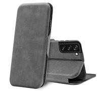 Verco Case per Samsung Galaxy S22 Custodia, Cover a Libro Pelle PU per Samsung S22 5G Custodia Premio Booklet Protettiva, Grigio