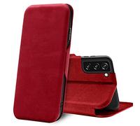 Verco Case per Samsung Galaxy S22+ Custodia, Cover a Libro Pelle PU per Samsung S22 Plus 5G Custodia Premio Booklet Protettiva, Rosso