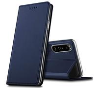 Verco case per Sony Xperia 1 III Cover, Custodia a Libro Pelle PU per Xperia 1 III Booklet Protettiva [magnetica integrata], Azzurro