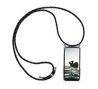 Verco Cover con Cordino compatibile con Huawei Mate 20 Lite, Laccio Case Custodia per Il Collo per Huawei Mate 20 Lite Astuccio silicone con Cinturino - Nero/Bianco