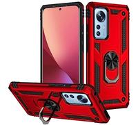 Verco Custodia ibrida Armor Shield per Xiaomi 12T / 12T Pro, estremamente robusta con supporto ad anello magnetico per Xiaomi 12T, colore rosso
