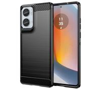 Verco Custodia protettiva per Motorola Moto G85 5G, robusta e morbida, in silicone, colore nero